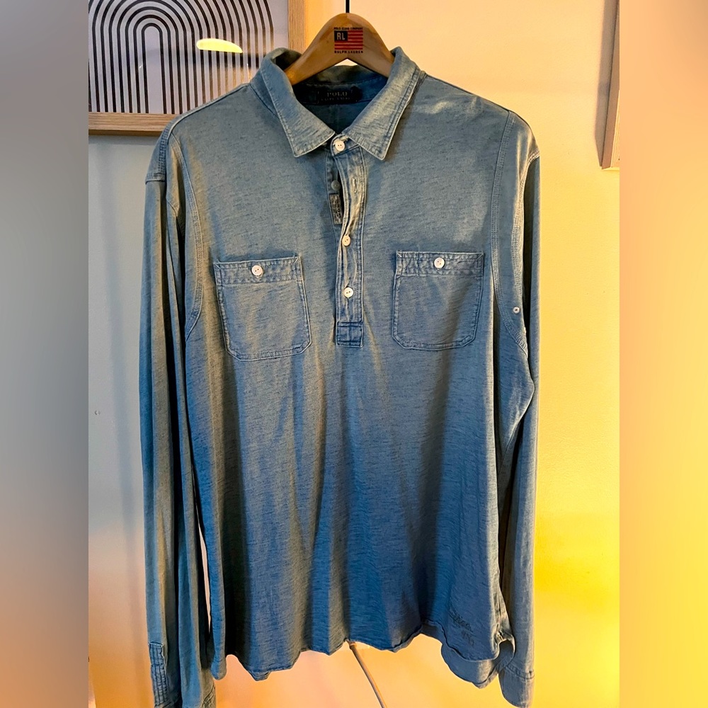 POLO Lightweight DENIM Pullover Shirt XXL